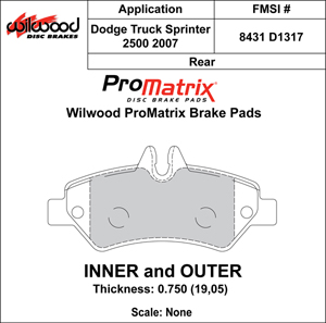 Brake Pad Plate #D1317