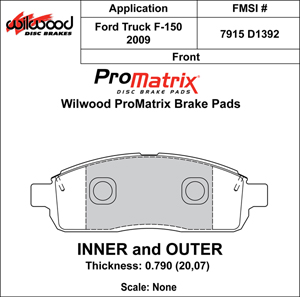 Brake Pad Plate #D1392