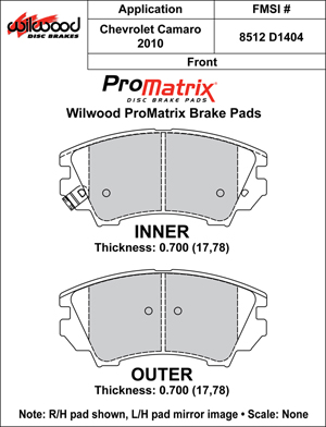 Brake Pad Plate #D1404