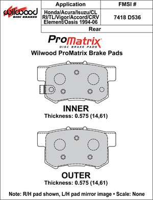 Brake Pad Plate #D536