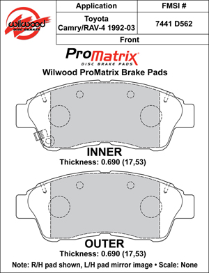 Brake Pad Plate #D562