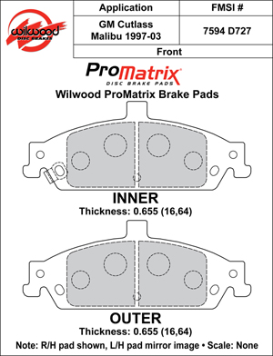 Brake Pad Plate #D727