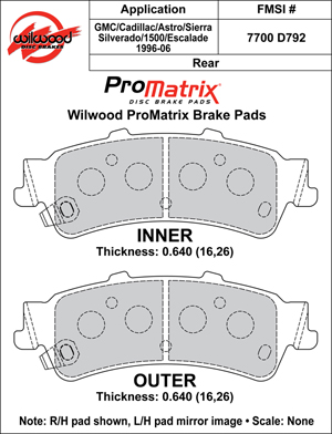 Wilwood Brake Pad Plate #D792