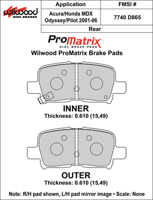 Brake Pad Plate #D865