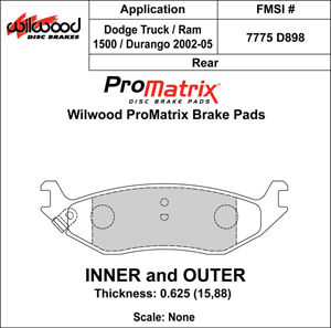 Brake Pad Plate #D898