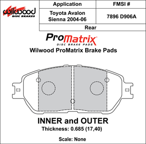 Brake Pad Plate #D906A