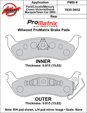 Brake Pad Plate #D932