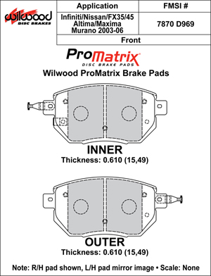 Brake Pad Plate #D969