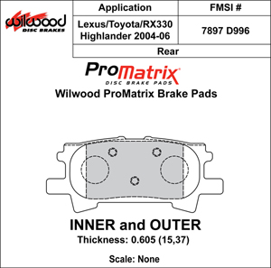 Brake Pad Plate #D996