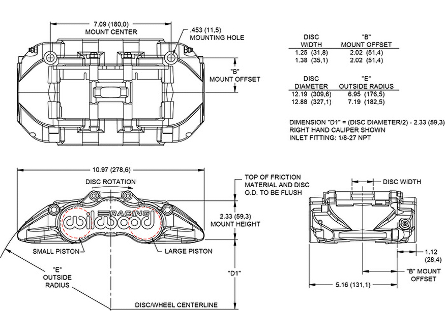 Grand National GN4R Caliper Drawing