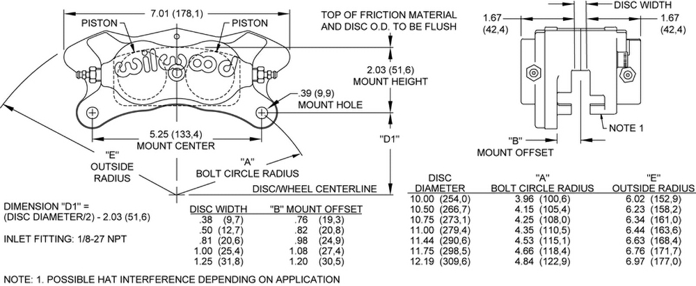 Dimensions for the Billet Dynalite - Side Inlet