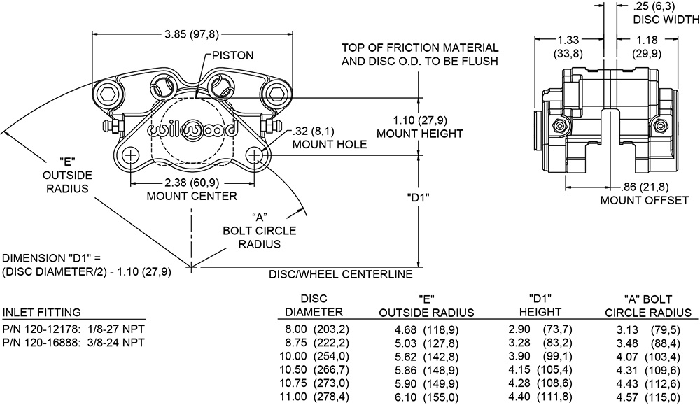 GP200 Caliper Caliper Drawing