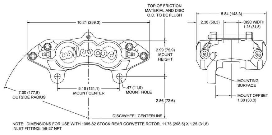 D8-4 Caliper Rear Caliper Drawing