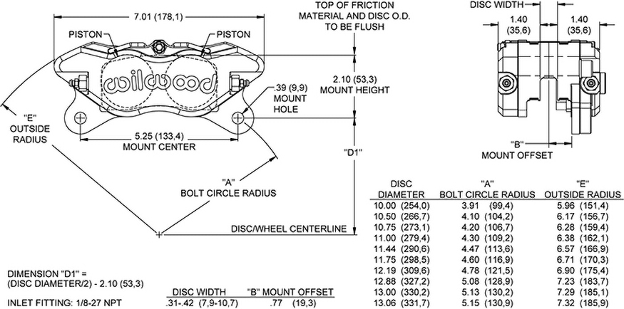 Dynapro Narrow Caliper Drawing