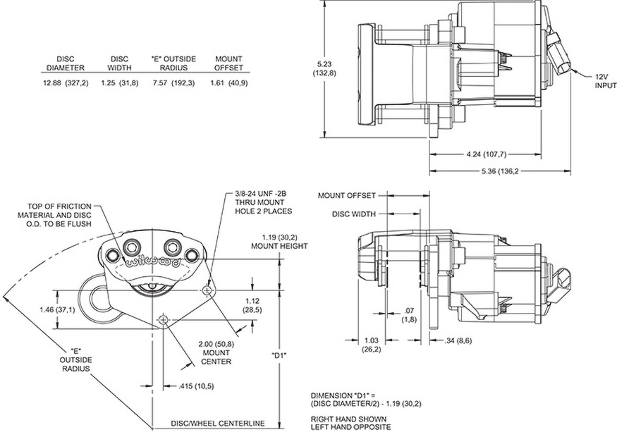 Electric Parking Brake Caliper Drawing