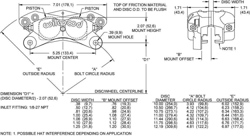 Wilwood Disc Brakes - Calipers Description