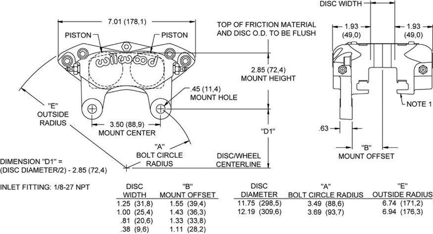 Dimensions for the Forged Narrow Dynalite