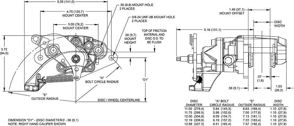 MC4 Mechanical Caliper Drawing