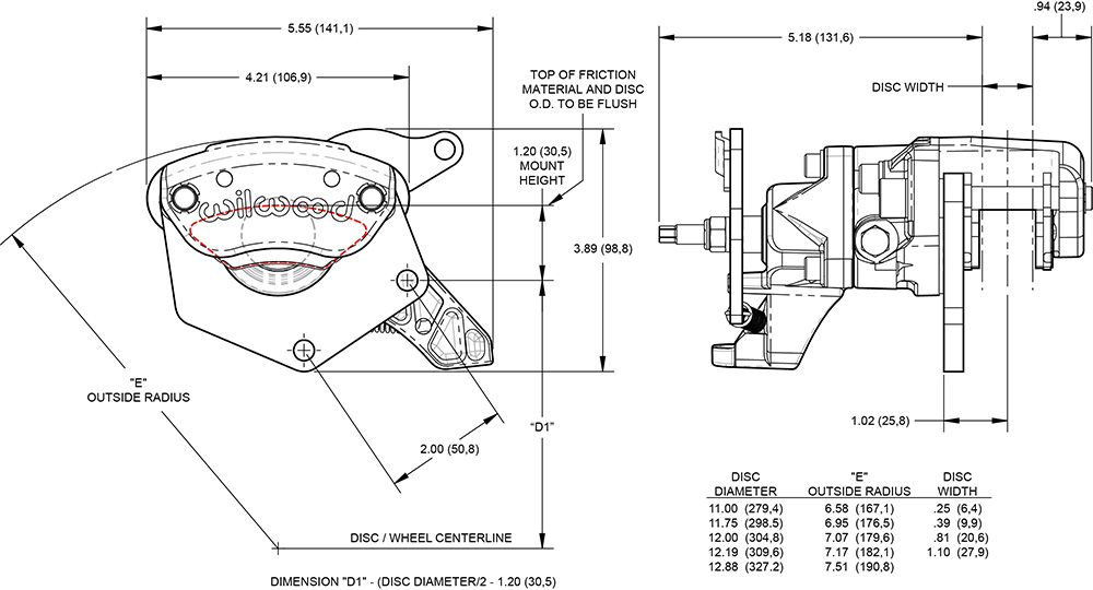 MC4 Mechanical Caliper Drawing