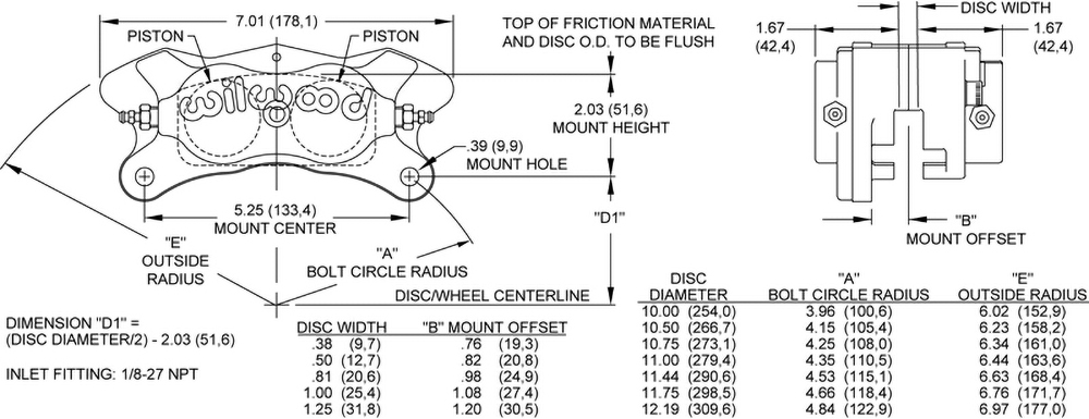Dimensions for the Polished Billet Dynalite