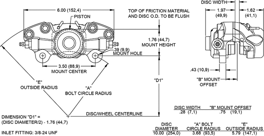 WLD-19/ST Caliper Drawing