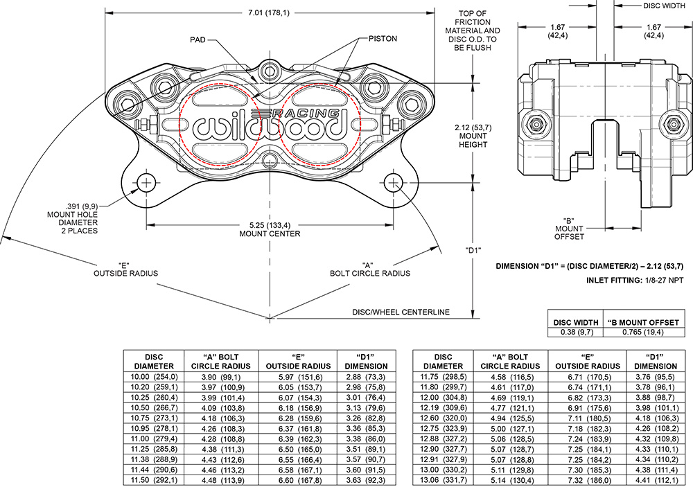 Dimensions for the Forged XRD Lug Mount