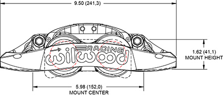 Dimensions for the XRZ4R Radial Mount