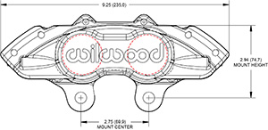 Dimensions for the D11 Caliper