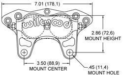 Dimensions for the Billet Narrow Dynalite