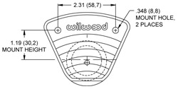 Dimensions for the Billet Spot Caliper