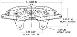 Dimensions for the Billet Superlite 6-W5