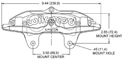 Dimensions for the Billet Superlite 6 ST-W5 
