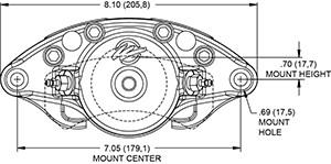 Dimensions for the D52-R Single Piston Floater