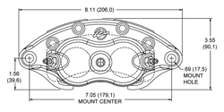 Dimensions for the D52 Dual Piston Floater