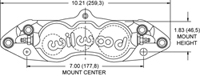 Dimensions for the D8-6 Caliper Front