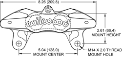 Dimensions for the DPC56 Caliper 