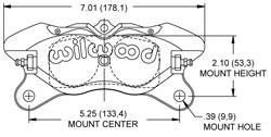 Dimensions for the Dynapro Lug Mount-ST