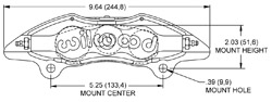 Dimensions for the Dynapro Six Lug Mount