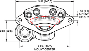 Dimensions for the Electric Parking Brake 