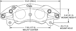 Dimensions for the GNX4 Caliper