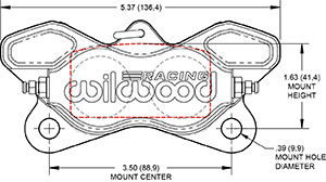 Dimensions for the GP320 Caliper