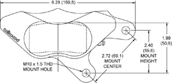 Dimensions for the GP310 Motorcycle Front (2008-UP)