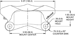 Dimensions for the GP310 Motorcycle Rear (Sprocket Brake)