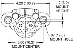 Dimensions for the SC2 Single Piston