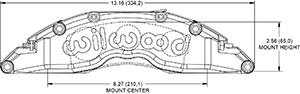 Dimensions for the TC6 Radial Mount