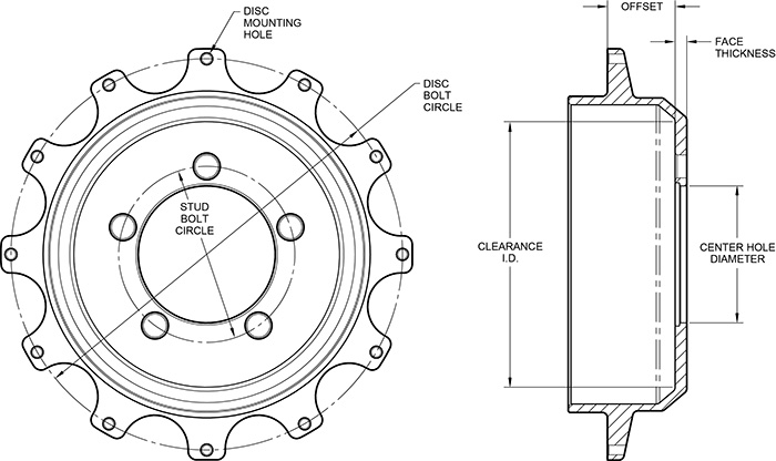 Parking Brake Hat - Standard Drawing