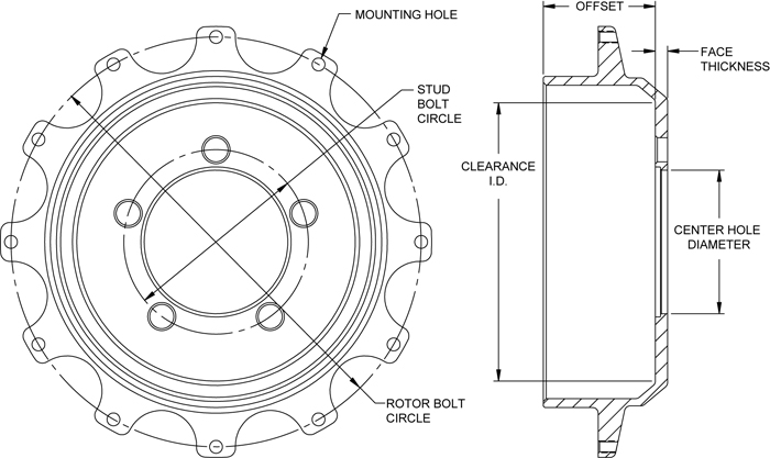 Parking Brake Hat - Standard Drawing