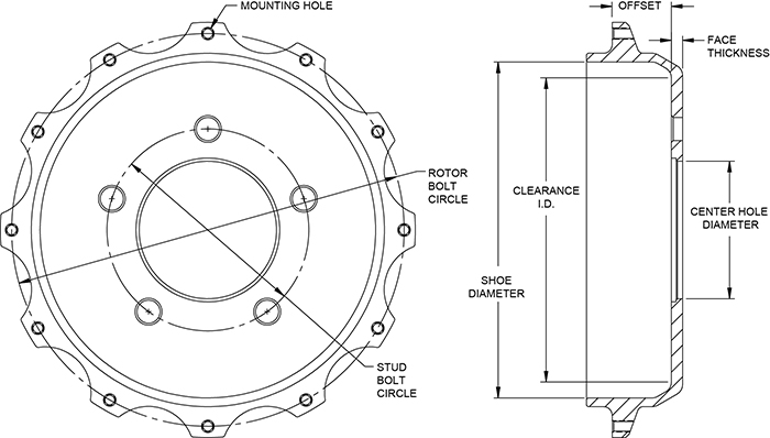 Parking Brake Hat - Standard Hat Drawing