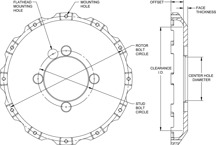 Big Brake Hat - Short Offset Drawing