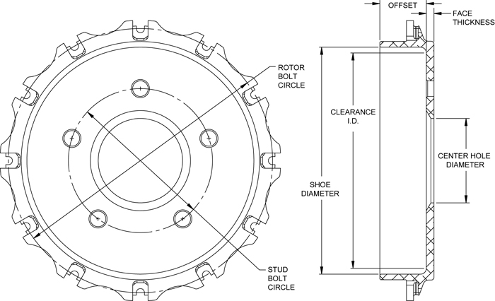 Parking Brake Hat - Dynamic Bobbin Mount Hat Drawing